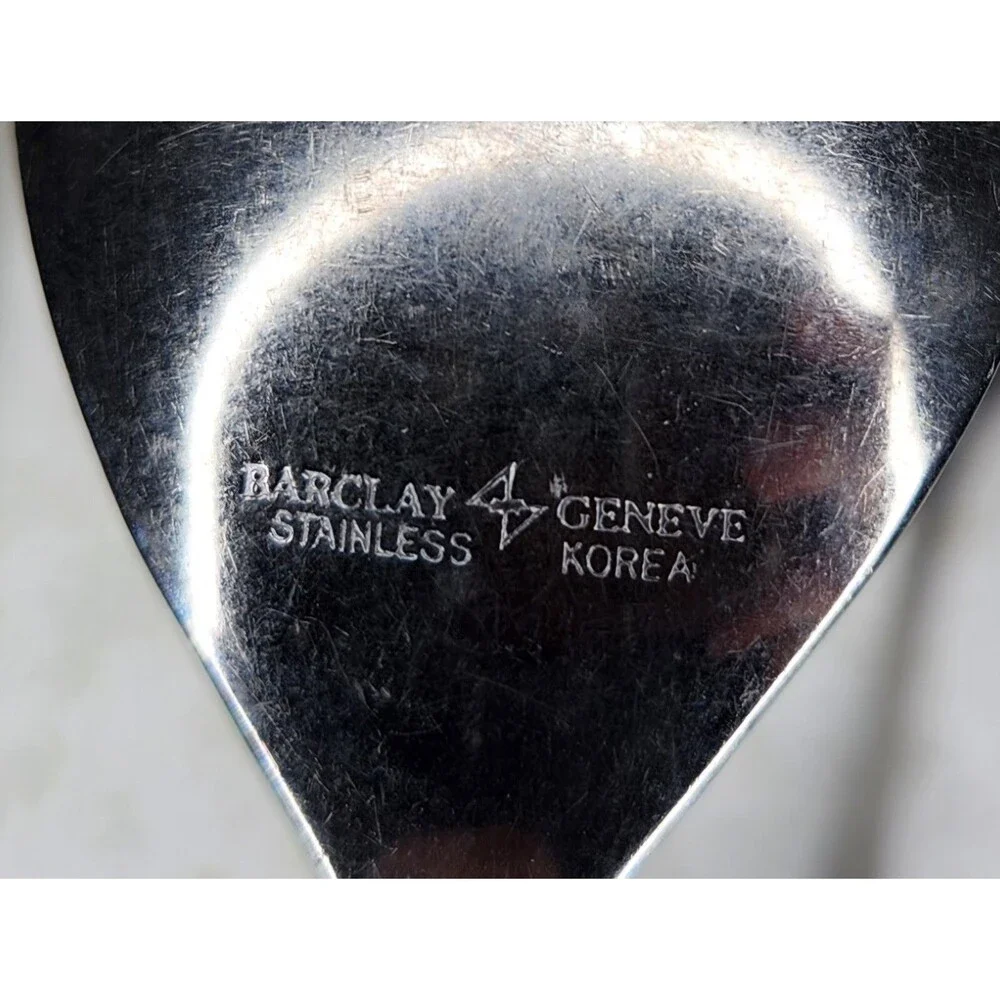 Barclay Geneve Rare Stainless Flatware MCM Teardrop Korea Lot of 4